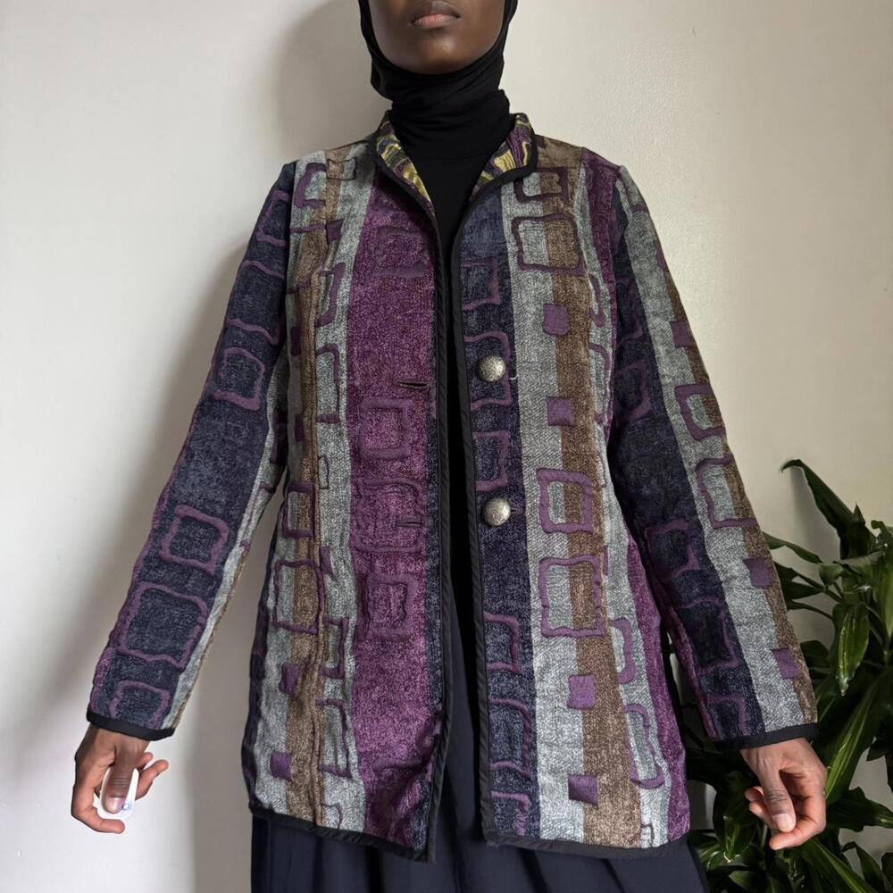 Vintage hippie long sleeves reversible kimono cardigan jacket size‎ L